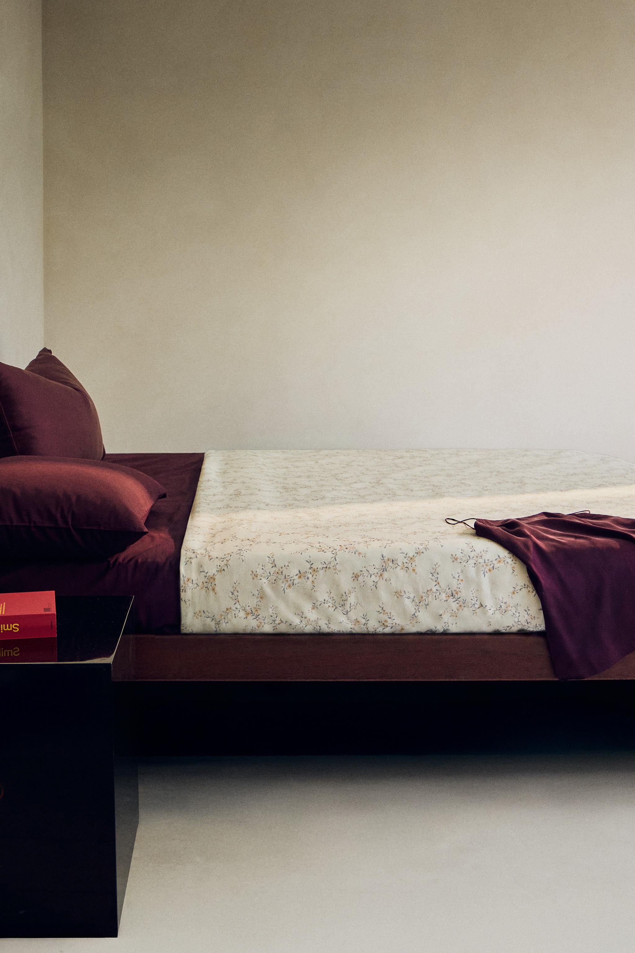HOUSSE DE COUETTE SATIN MOTIF FLORAL